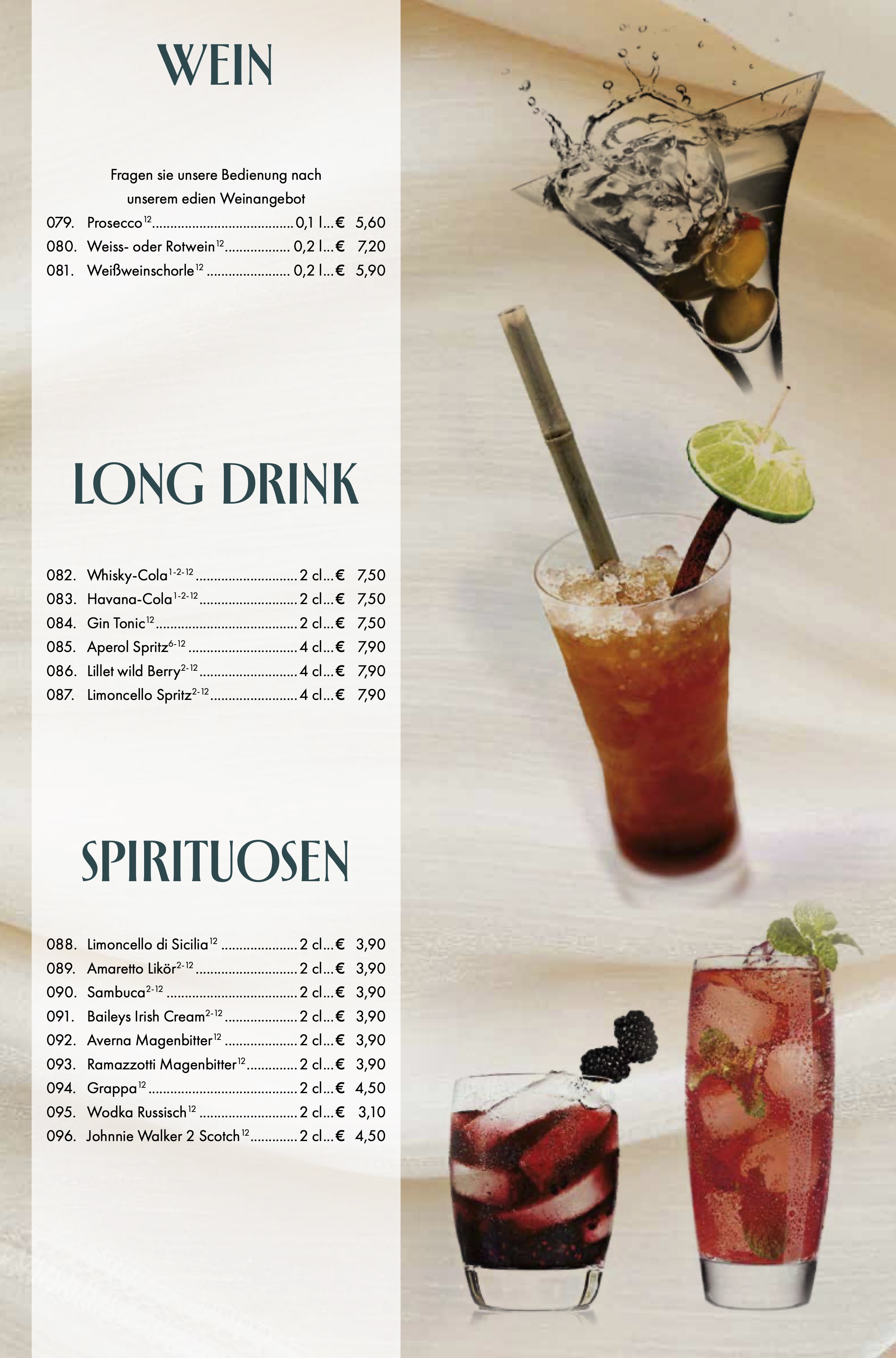 Speisekarte Rosencafe
